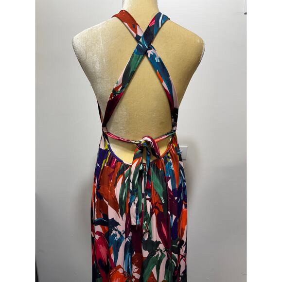 Trina Turk Winslow Abstract Print Halter Maxi Dress Size 10 Multicolor - Picture 5 of 7